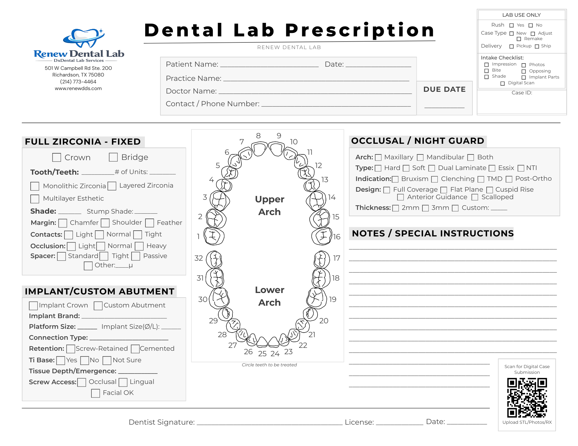 Submit a Case | Renew Dental Lab